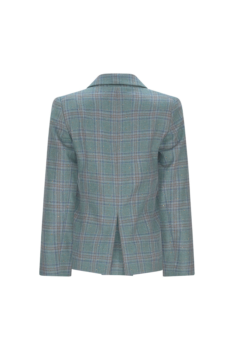 'STARDUST' TEAL LONG CLASSIC JACKET - - Libertine