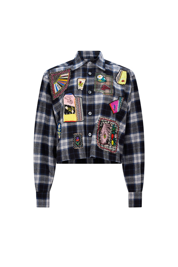 'LIB IT OUT' CROPPED CLASSIC SHIRT - - Libertine - Main image