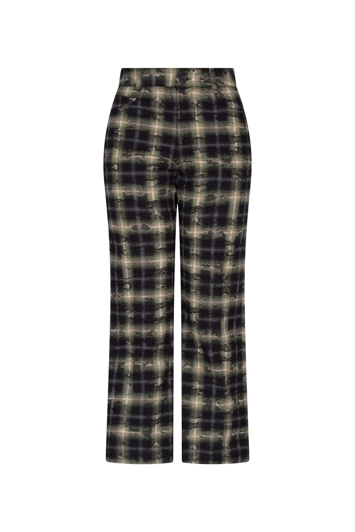 'DISTRESSED FLANNEL' CROPPED WIDE LEG PANT - - Libertine