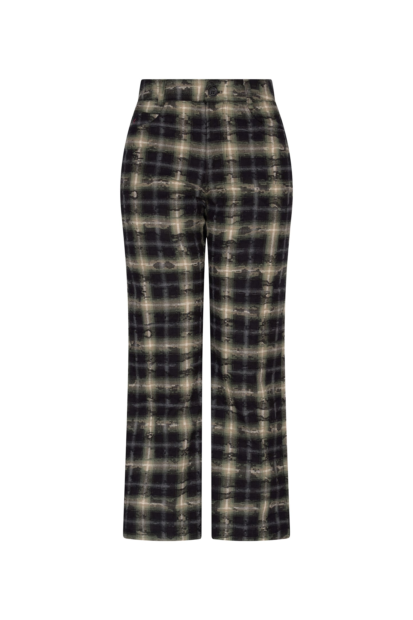 'DISTRESSED FLANNEL' CROPPED WIDE LEG PANT - - Libertine