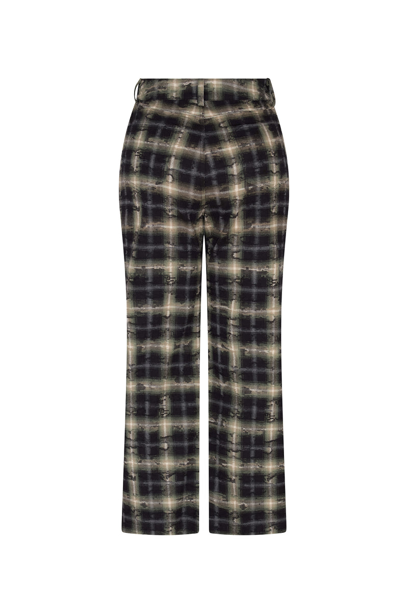 'DISTRESSED FLANNEL' CROPPED WIDE LEG PANT - - Libertine