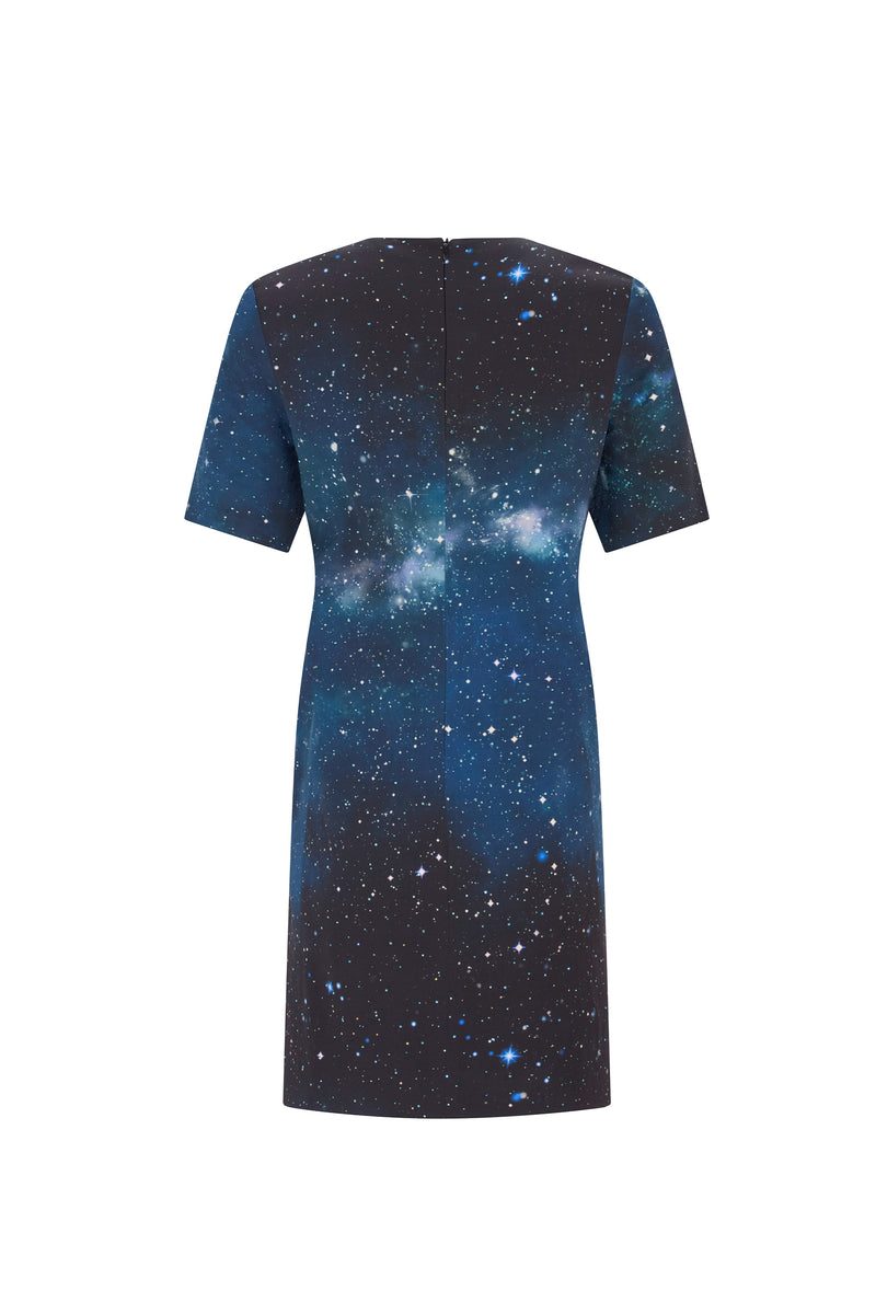 'INTERSTELLAR DIAMANTE' MINI SHORT SLEEVE SHIFT DRESS - - Libertine