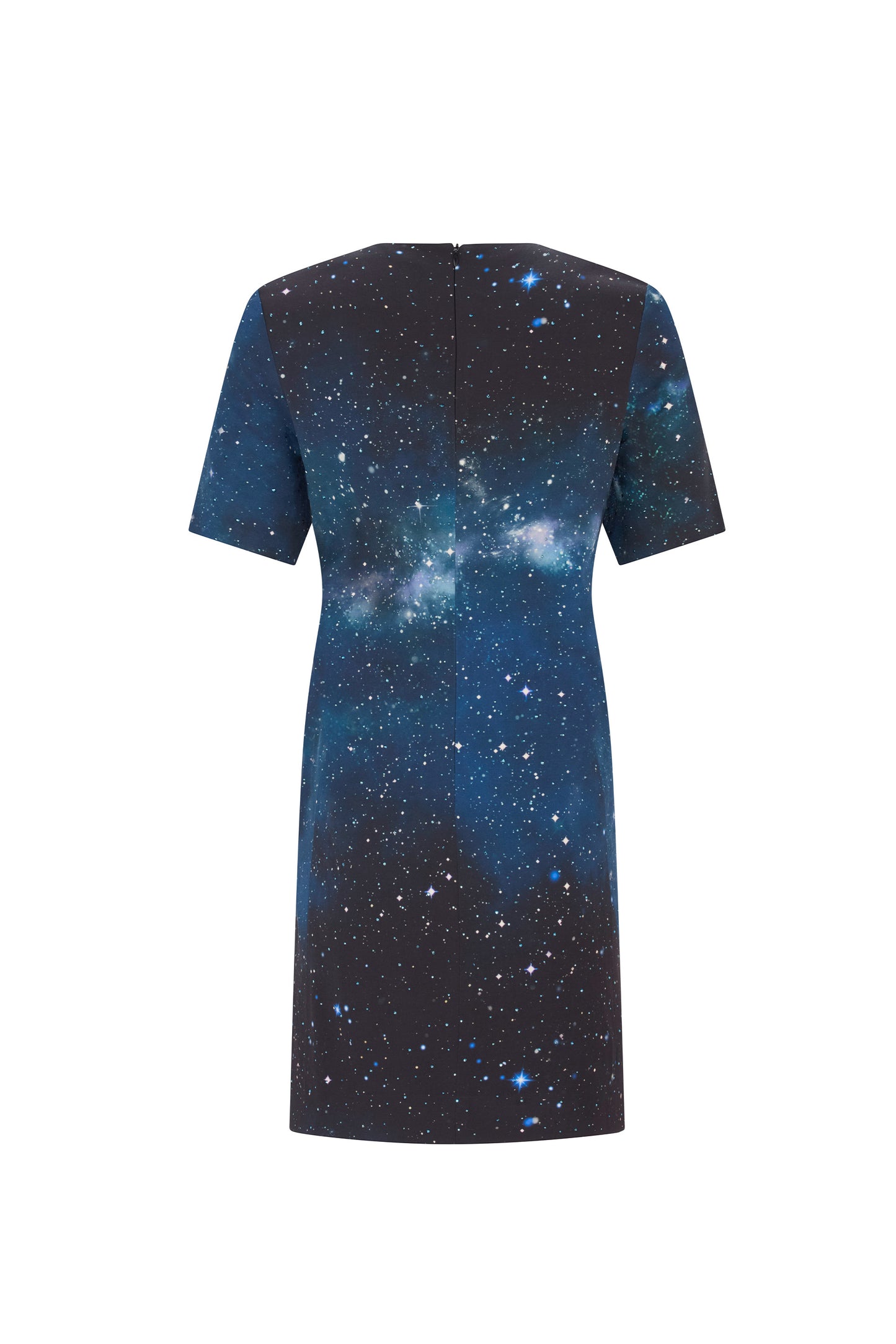 'INTERSTELLAR DIAMANTE' MINI SHORT SLEEVE SHIFT DRESS