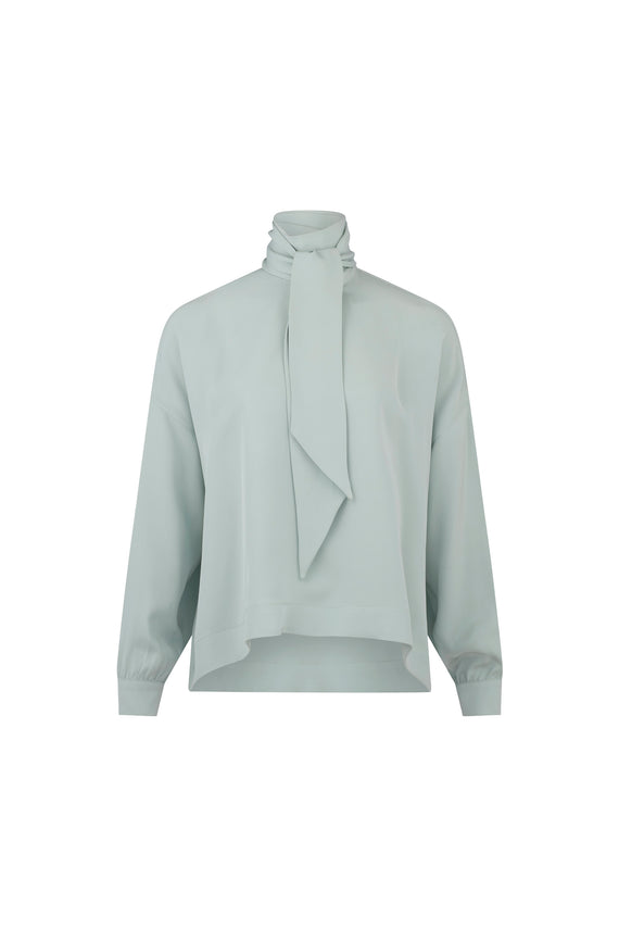 'Powdered Green' Tie Blouse - Women's Tops - Libertine - Main image