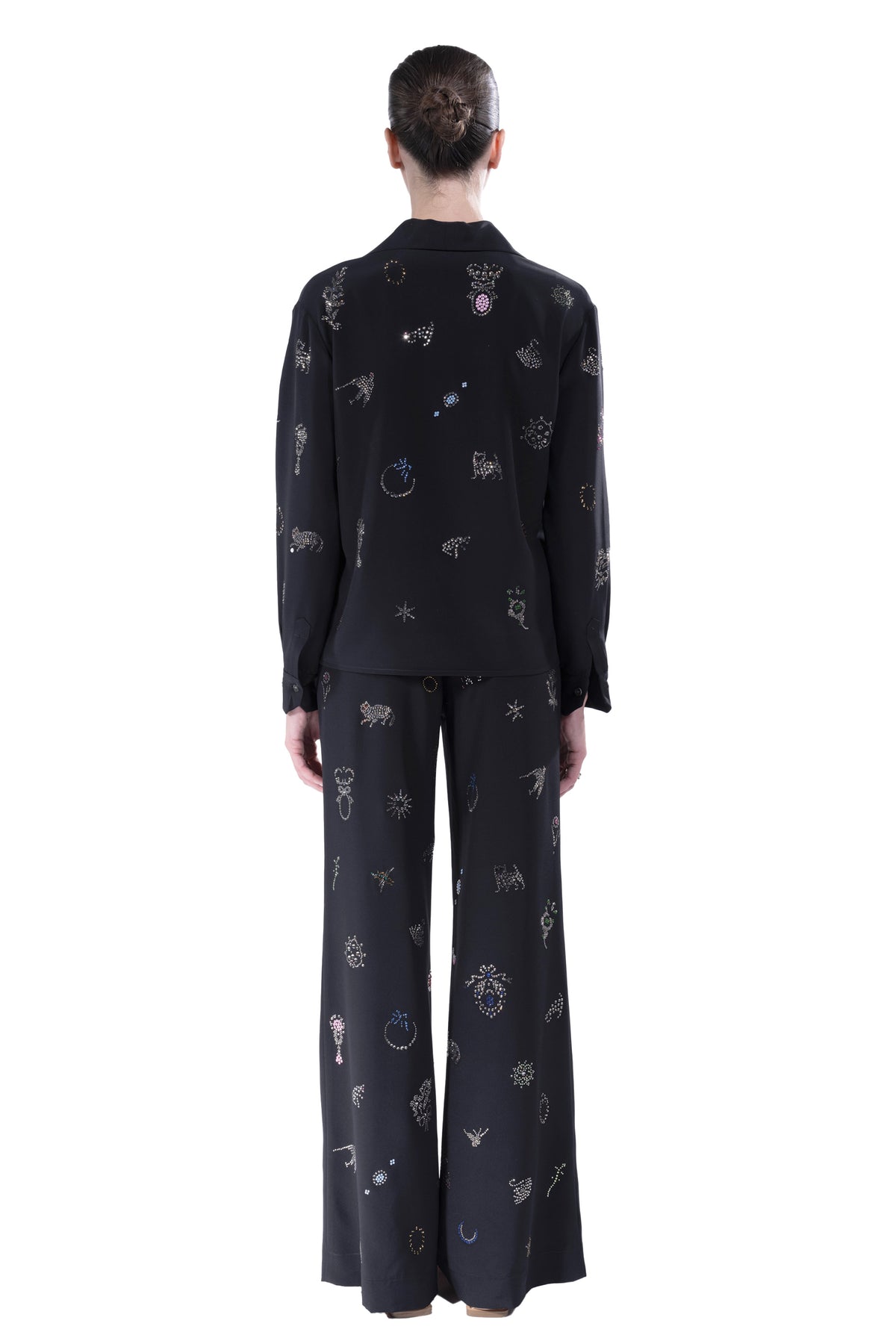 'VICTORIAN PINS' WIDE LEG TROUSERS - - Libertine
