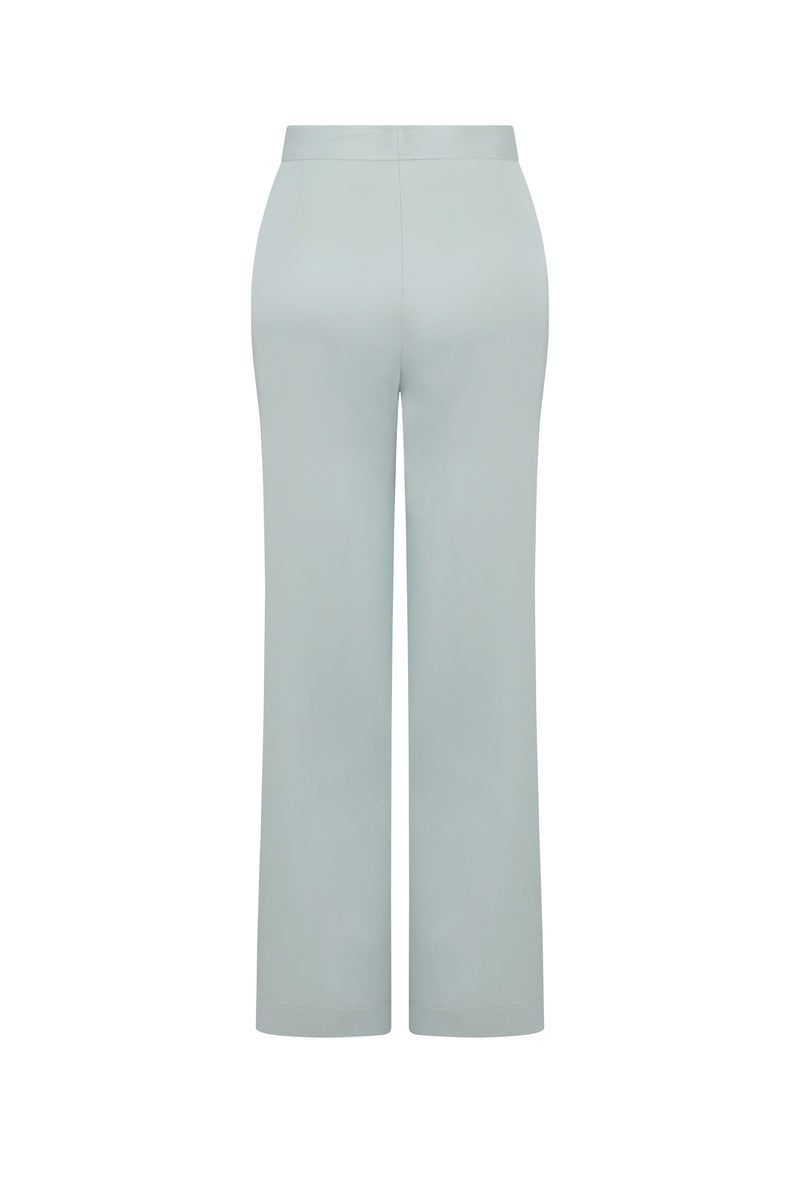 'Powdered Green' Wide Leg Pants - PANTS - Libertine