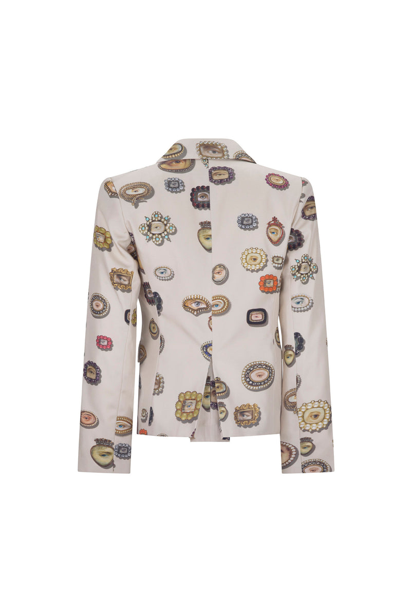 'IVORY LOVERS EYES' L/S SHORT JACKET - - Libertine