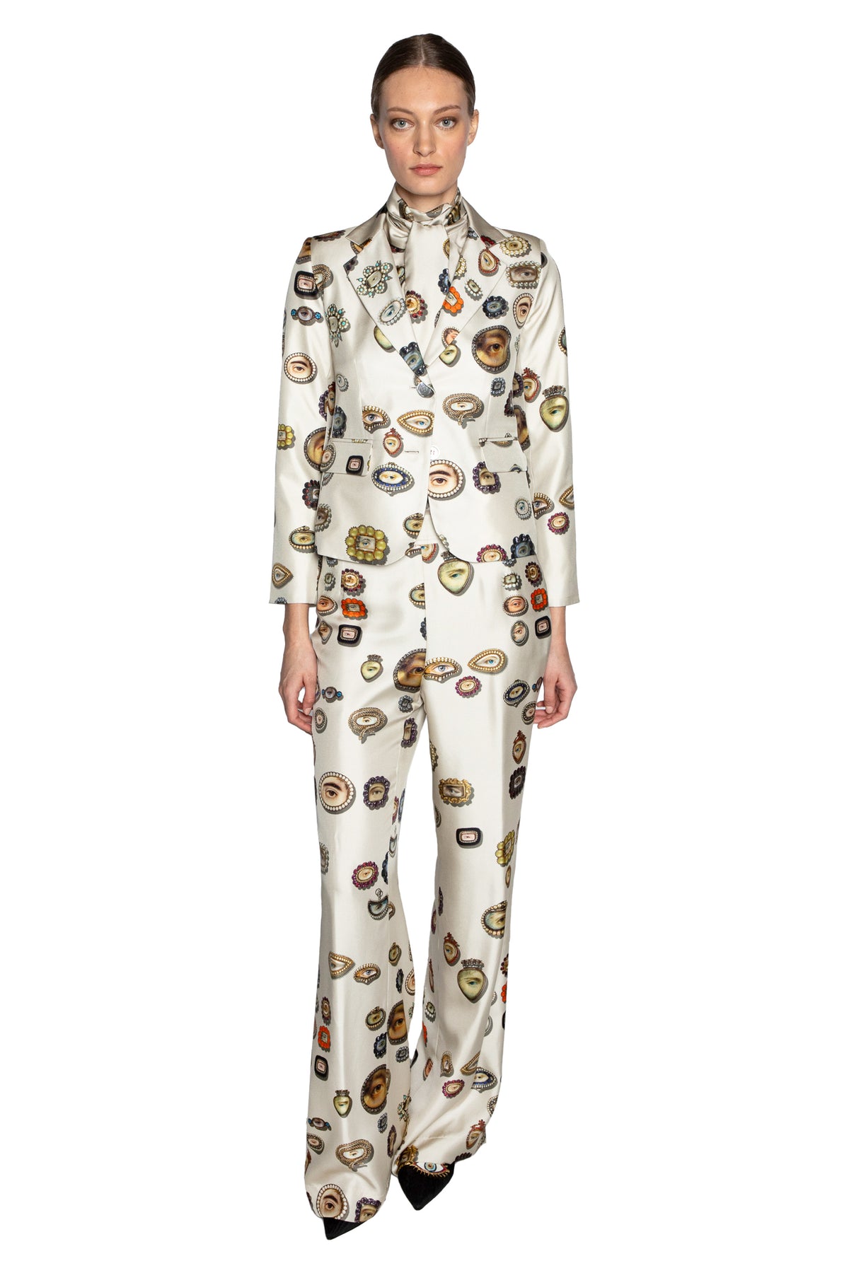 'IVORY LOVERS EYES' L/S SHORT JACKET - - Libertine