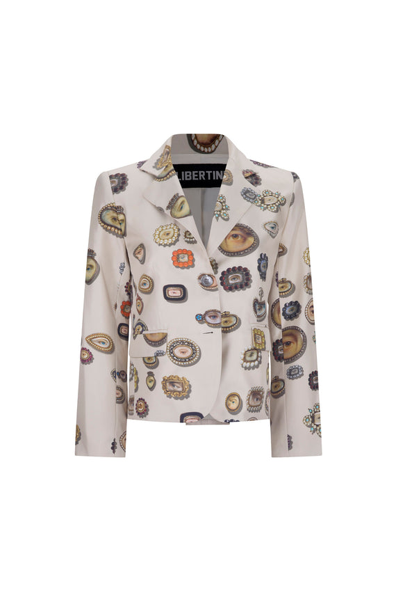 'IVORY LOVERS EYES' L/S SHORT JACKET - - Libertine - Main image