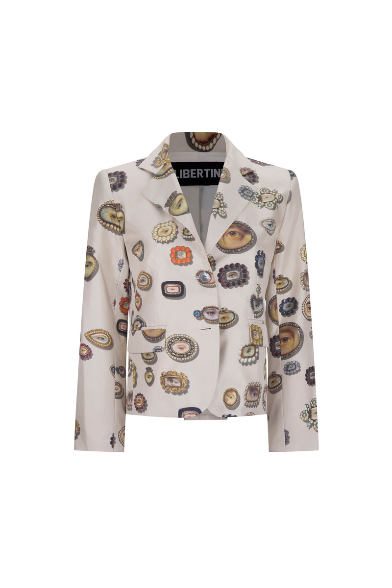 'IVORY LOVERS EYES' L/S SHORT JACKET - - Libertine