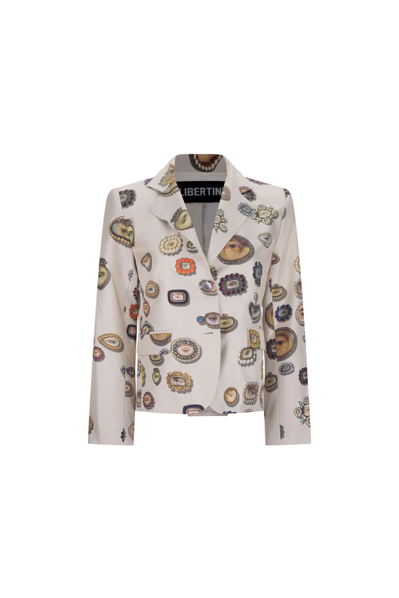 'IVORY LOVERS EYES' L/S SHORT JACKET - - Libertine