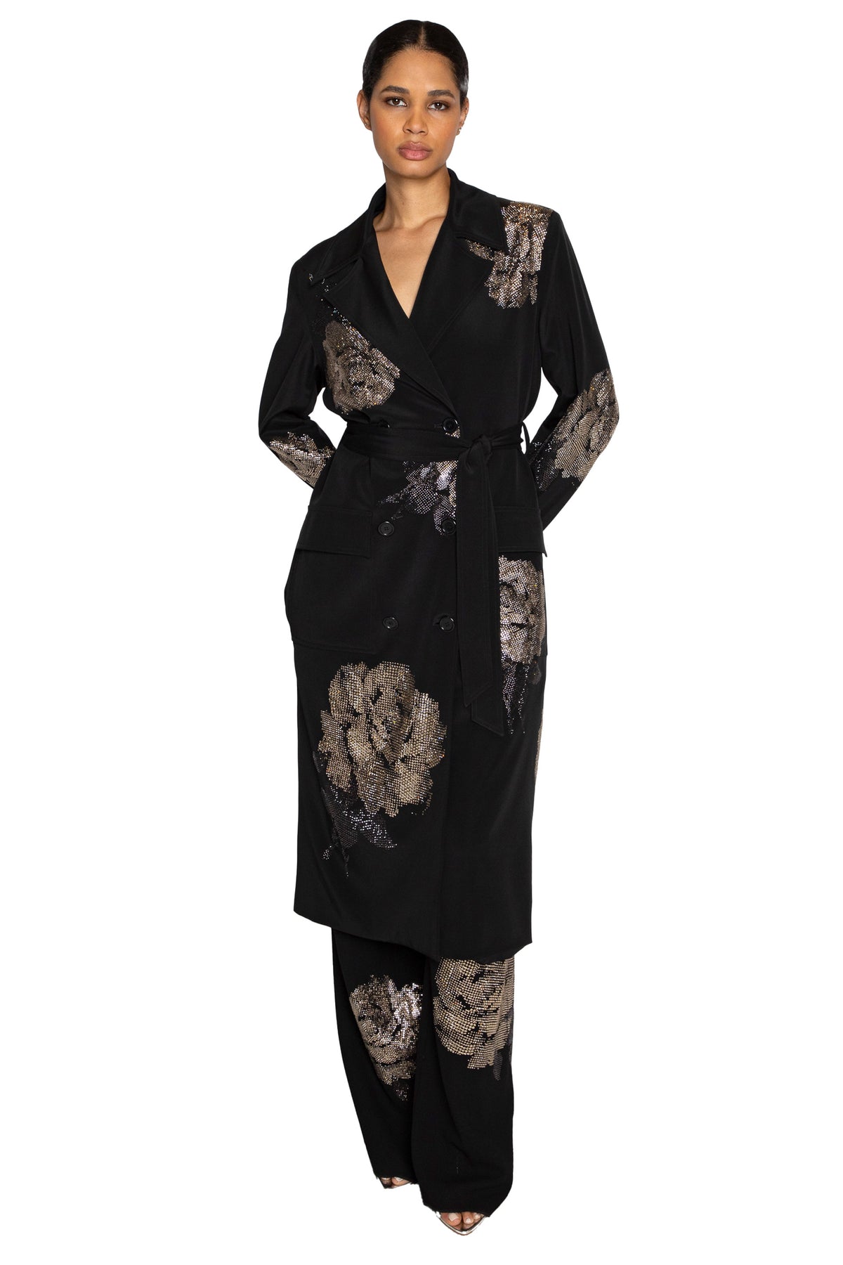 'GHOST ROSE' LONG TRENCH COAT - - Libertine