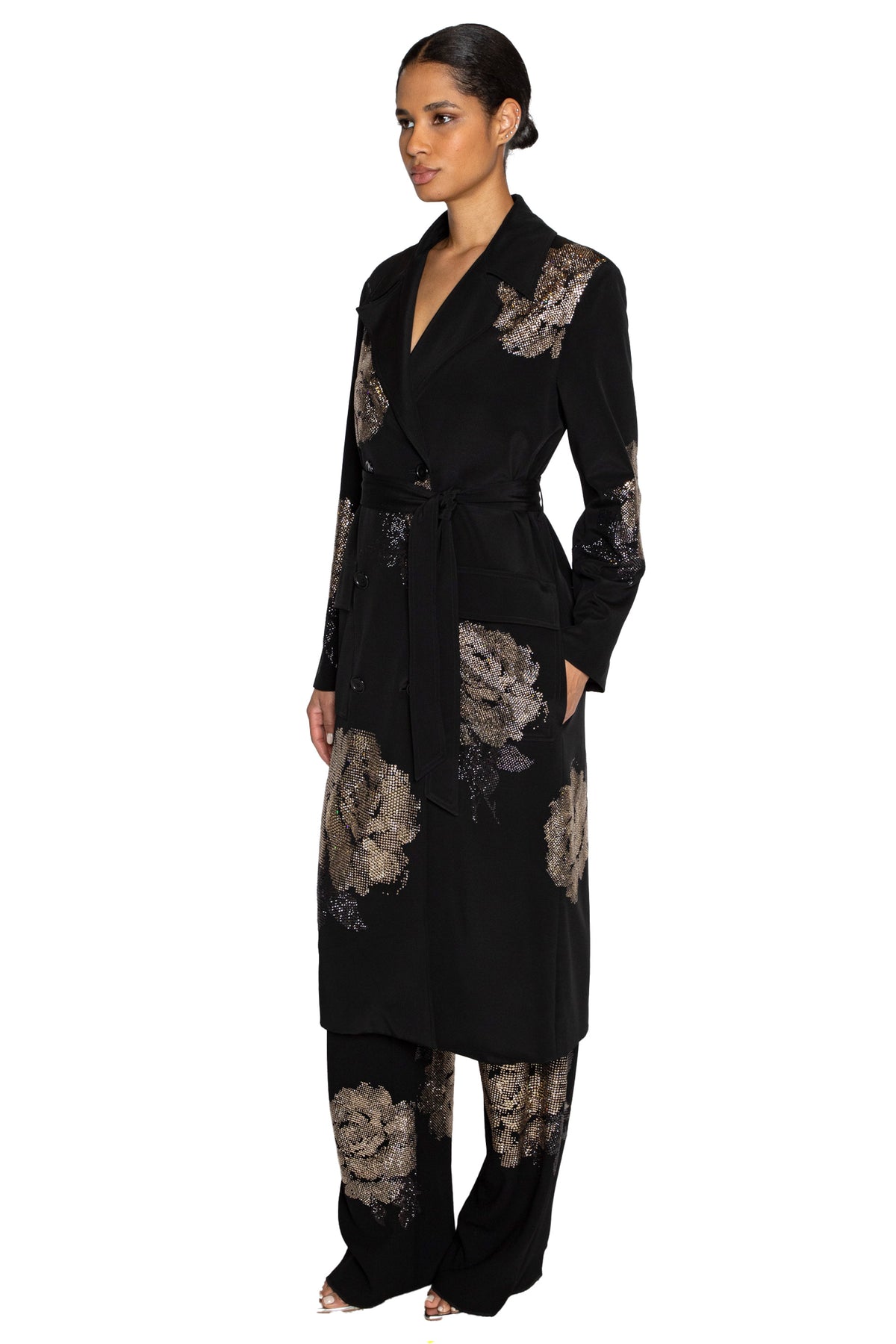 'GHOST ROSE' LONG TRENCH COAT - - Libertine