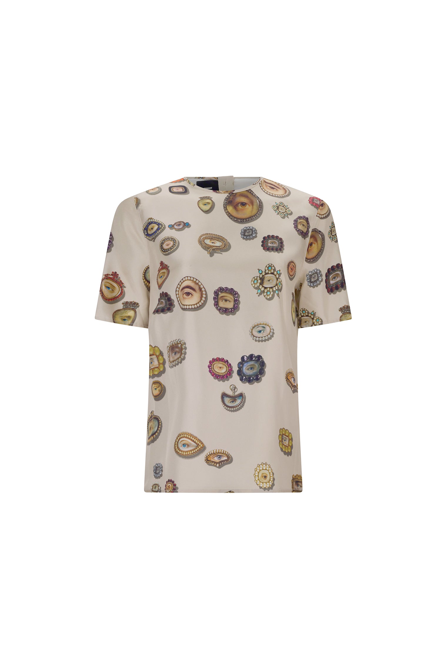 'IVORY LOVERS EYES' SHORT SLEEVE BLOUSE - - Libertine