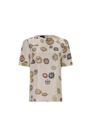'IVORY LOVERS EYES' SHORT SLEEVE BLOUSE