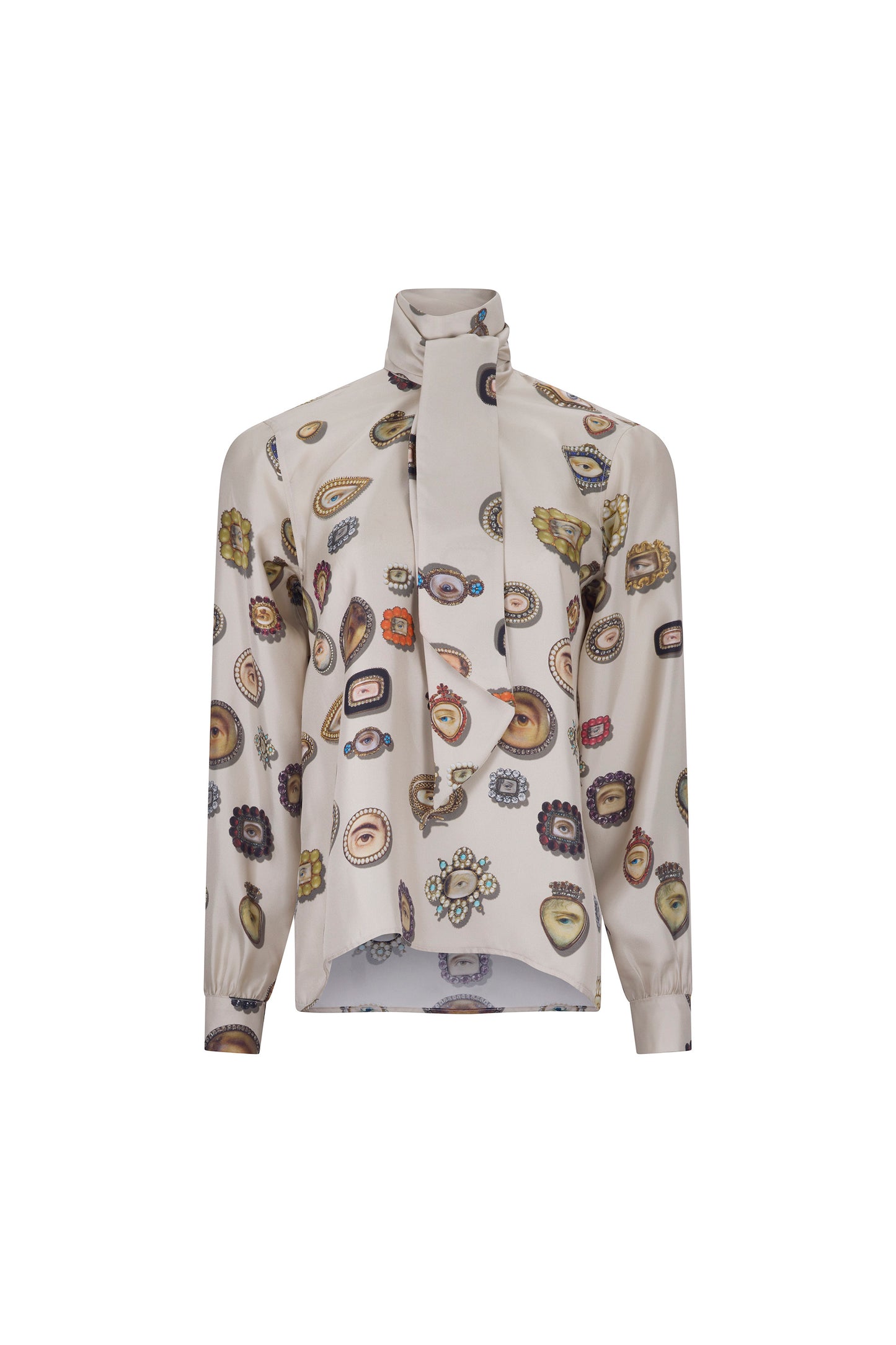 'IVORY LOVERS EYES' SLIM KEITH TIE BLOUSE -  - Libertine