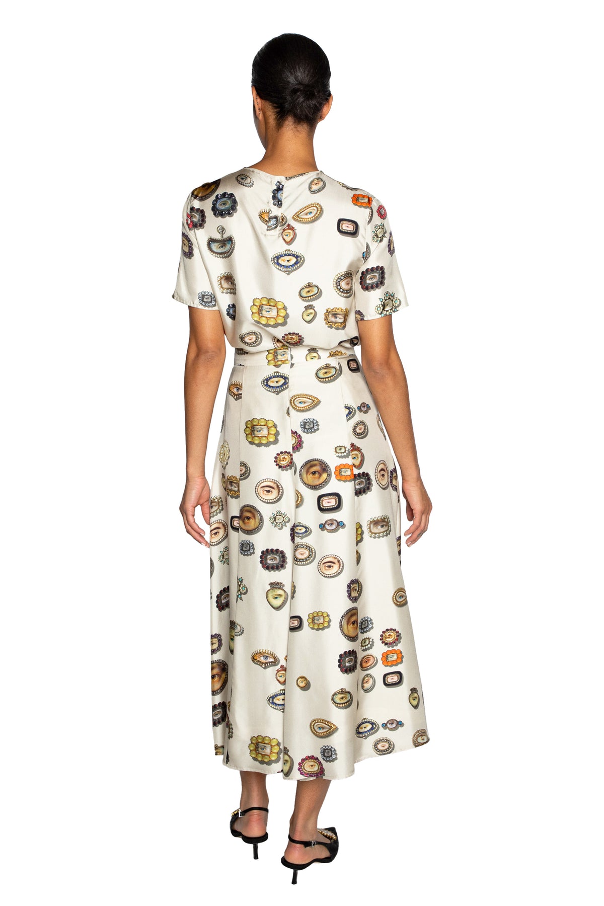 'IVORY LOVERS EYES' TULIP SKIRT - - Libertine