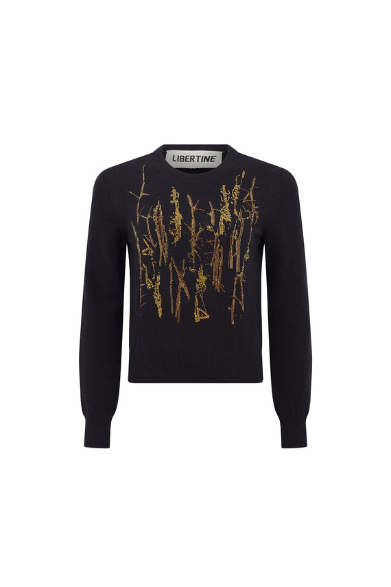 'CROWN OF THORNS' SHRUNKEN PULLOVER SWEATER - - Libertine - Main image