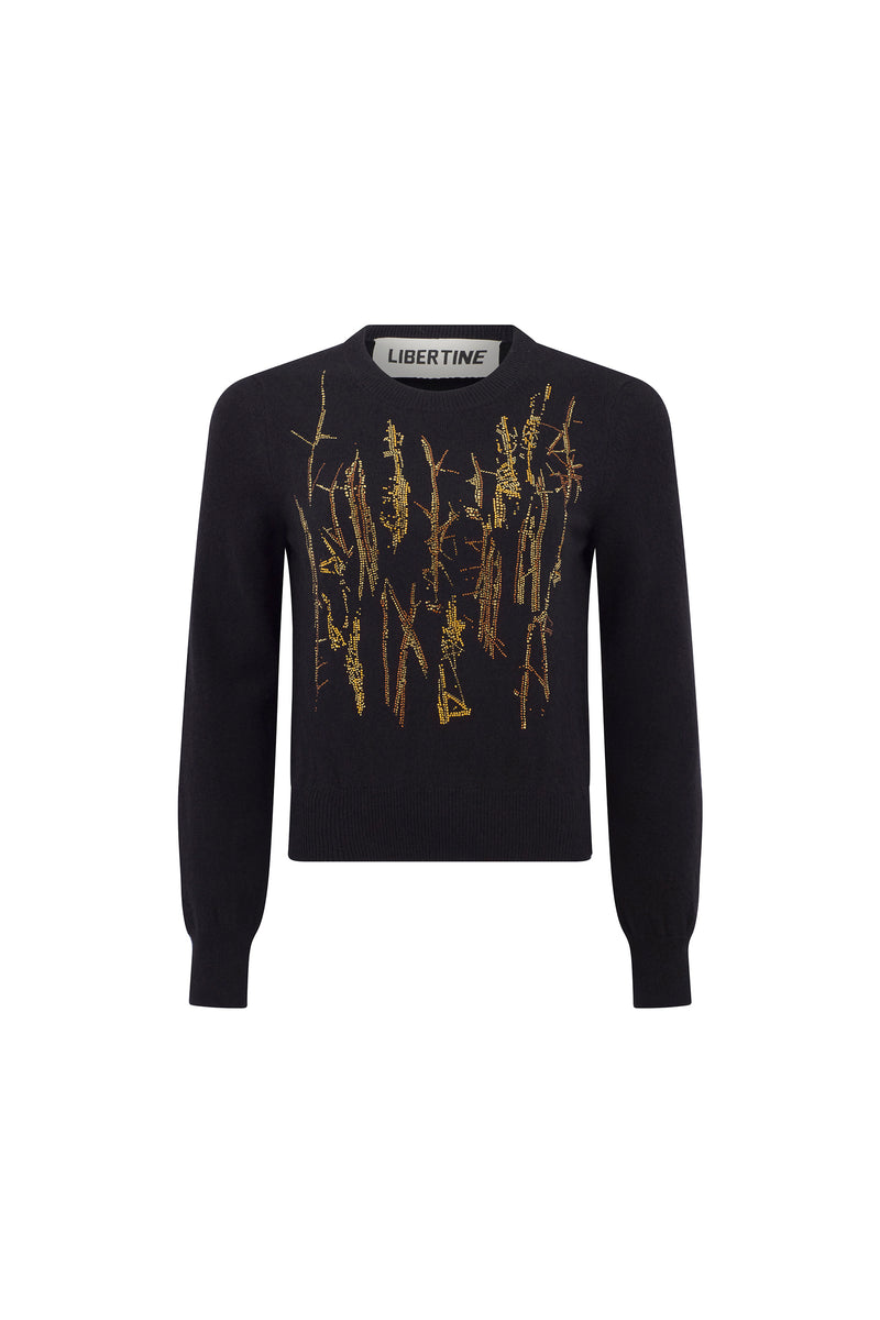 'CROWN OF THORNS' SHRUNKEN PULLOVER SWEATER - - Libertine