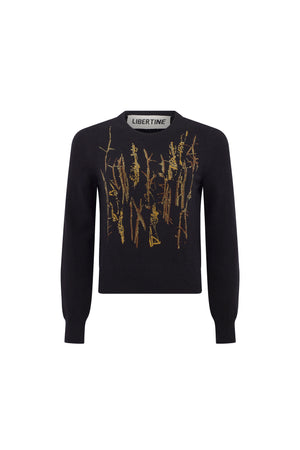 'CROWN OF THORNS' SHRUNKEN PULLOVER SWEATER