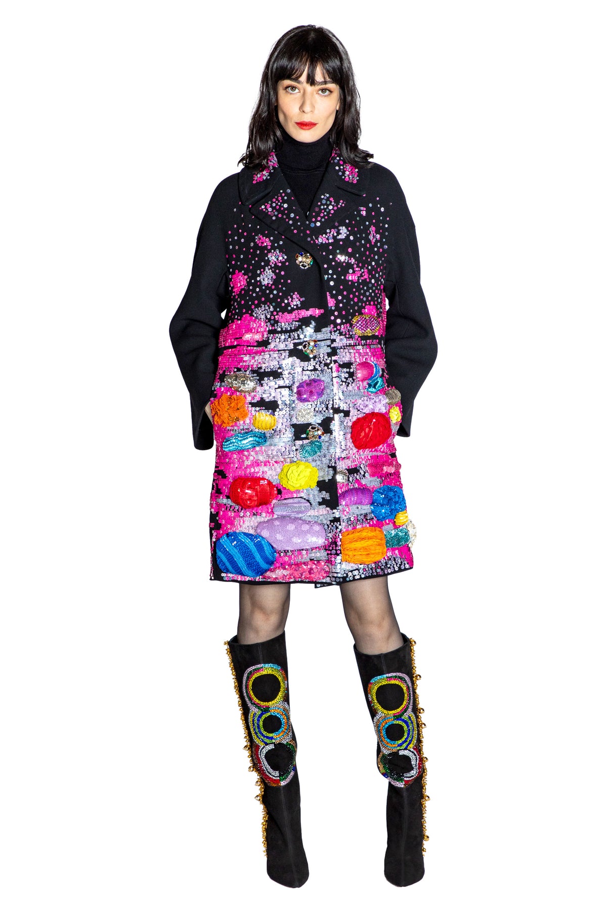 'CANDY LAND' EMBELLISHED L/S PATCH POCKET COAT - - Libertine