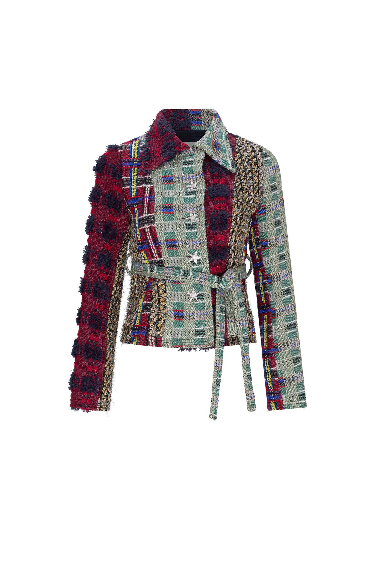 'MIXED TWEEDS' BELTED JACKET - - Libertine