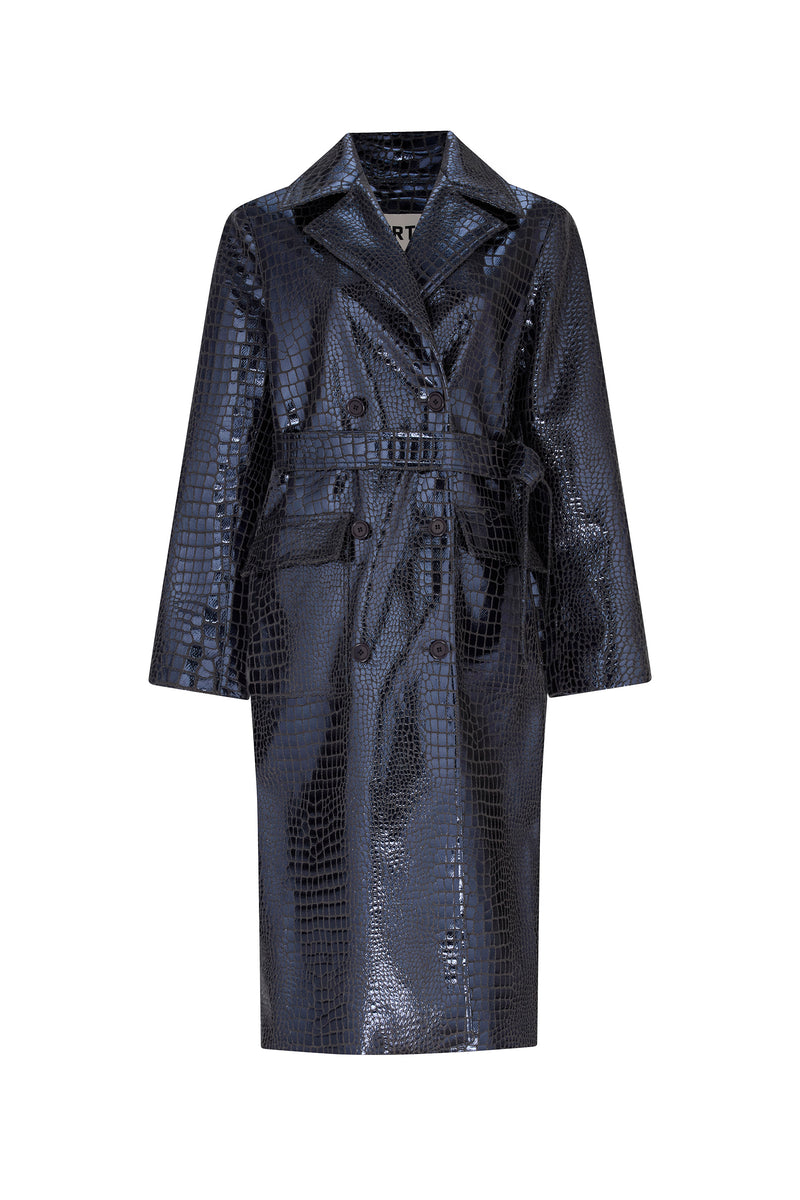 'CROCO' LONG TRENCH COAT - - Libertine