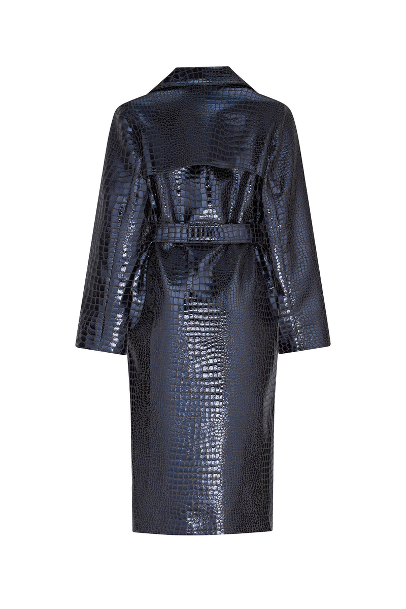 'CROCO' LONG TRENCH COAT - - Libertine
