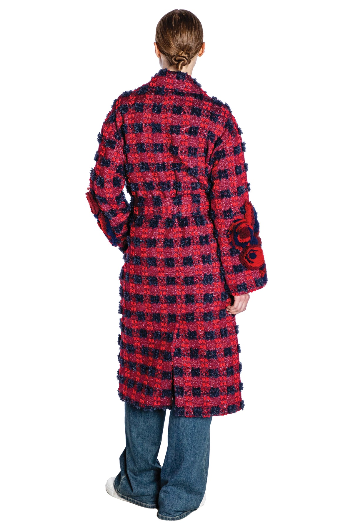 'COTSWOLDS CHECK' NOTCHED LAPEL WRAP COAT - - Libertine