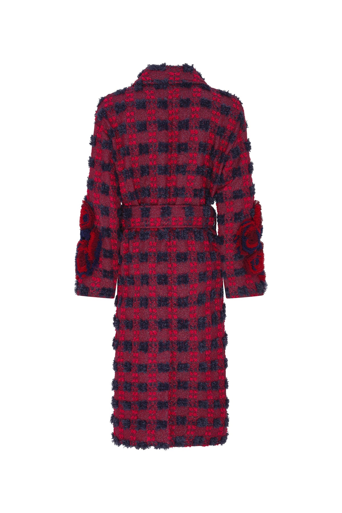 'COTSWOLDS CHECK' NOTCHED LAPEL WRAP COAT - - Libertine