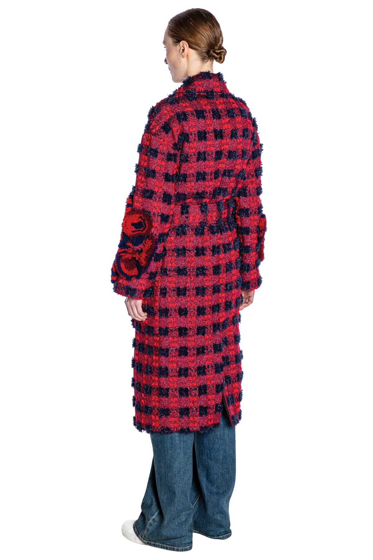 'COTSWOLDS CHECK' NOTCHED LAPEL WRAP COAT - - Libertine