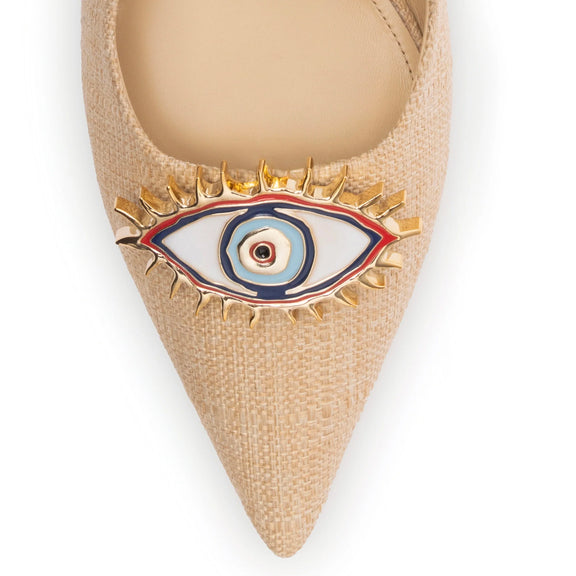 Larroudé x Libertine Eye Beige Pump - Womens - Shoes - Pumps - Libertine