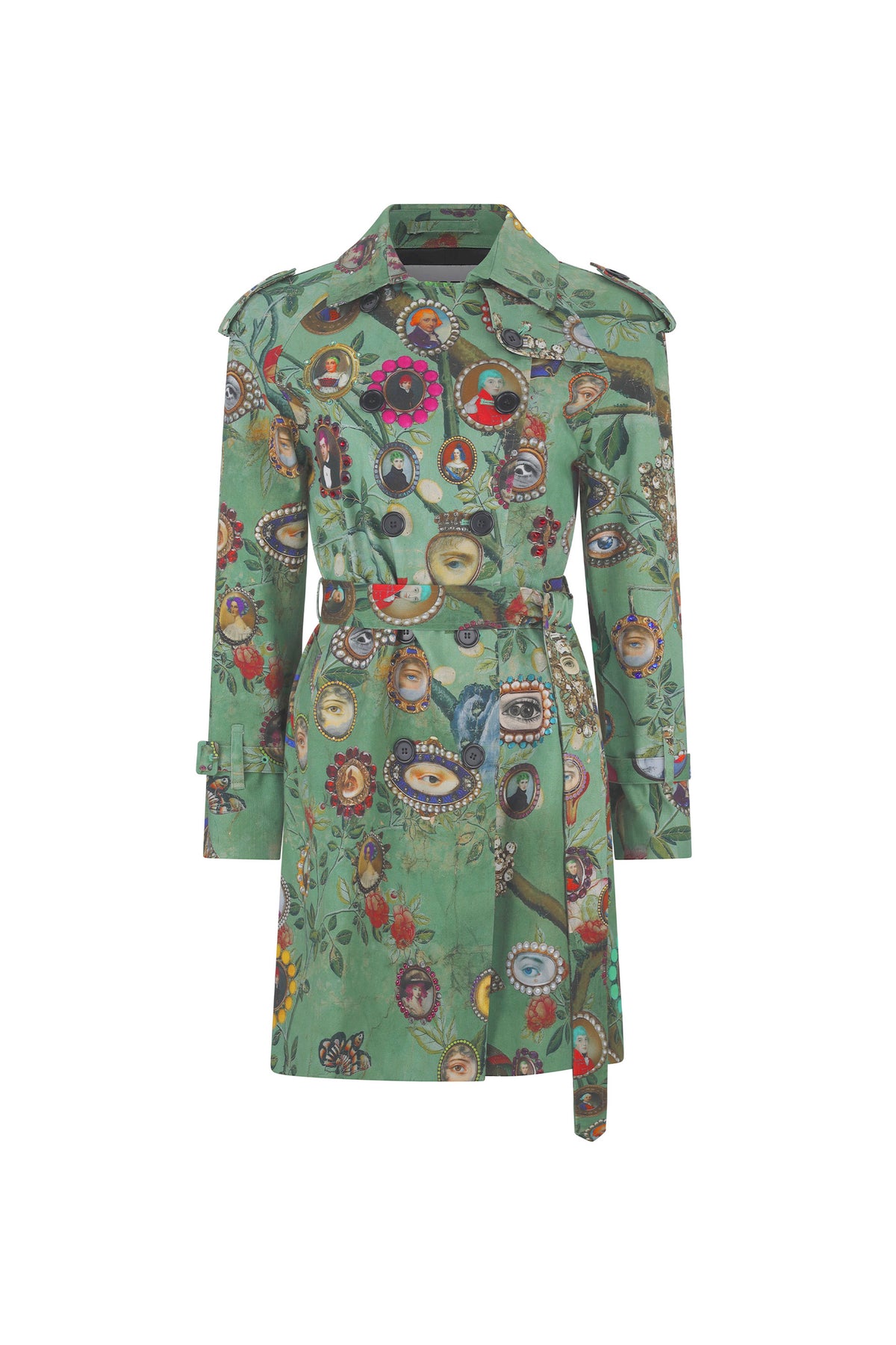 LOVERS EYES TRENCH COAT WITH CRYSTALS - COATS - Libertine