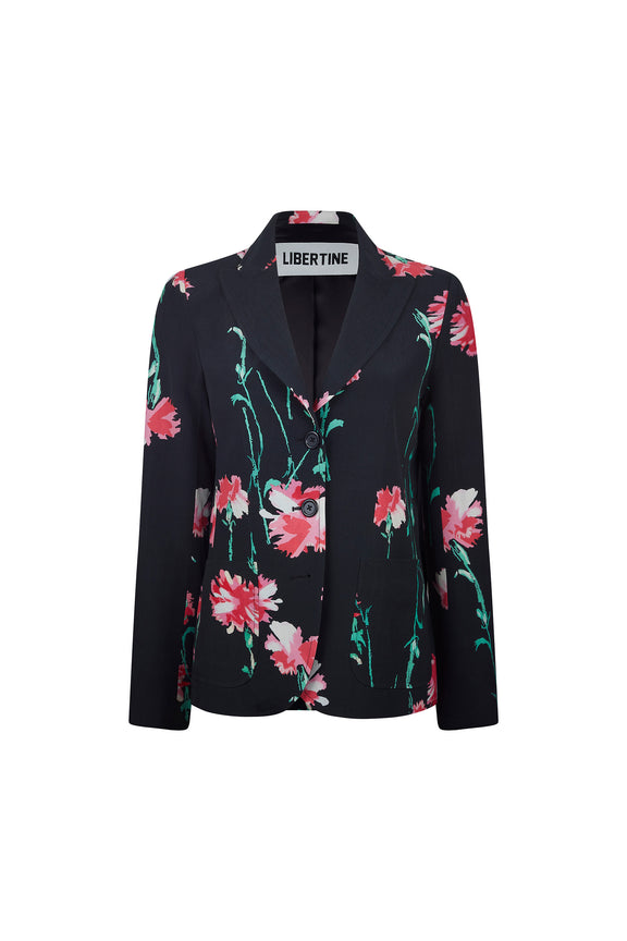 'CECIL BEATON PINK CARNATION' PATCH POCKET JACKET -  - Libertine