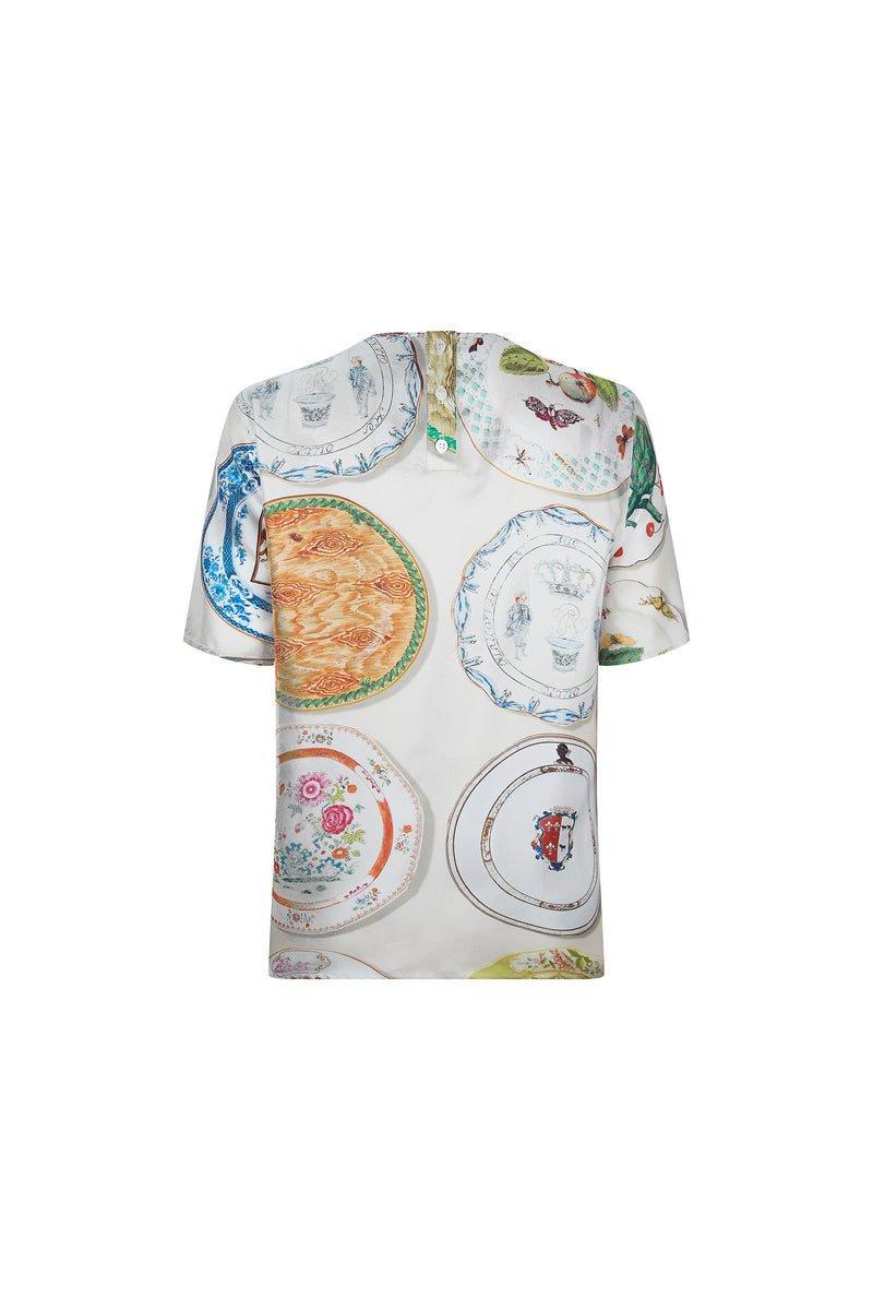'CHELSEA PLATES' SHORT SLEEVE BLOUSE - TOPS - Libertine