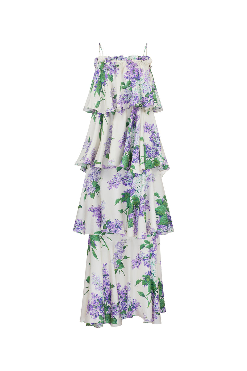 'LILAC GARDEN' CONVERTIBLE RUFFLE DRESS - DRESSES - Libertine