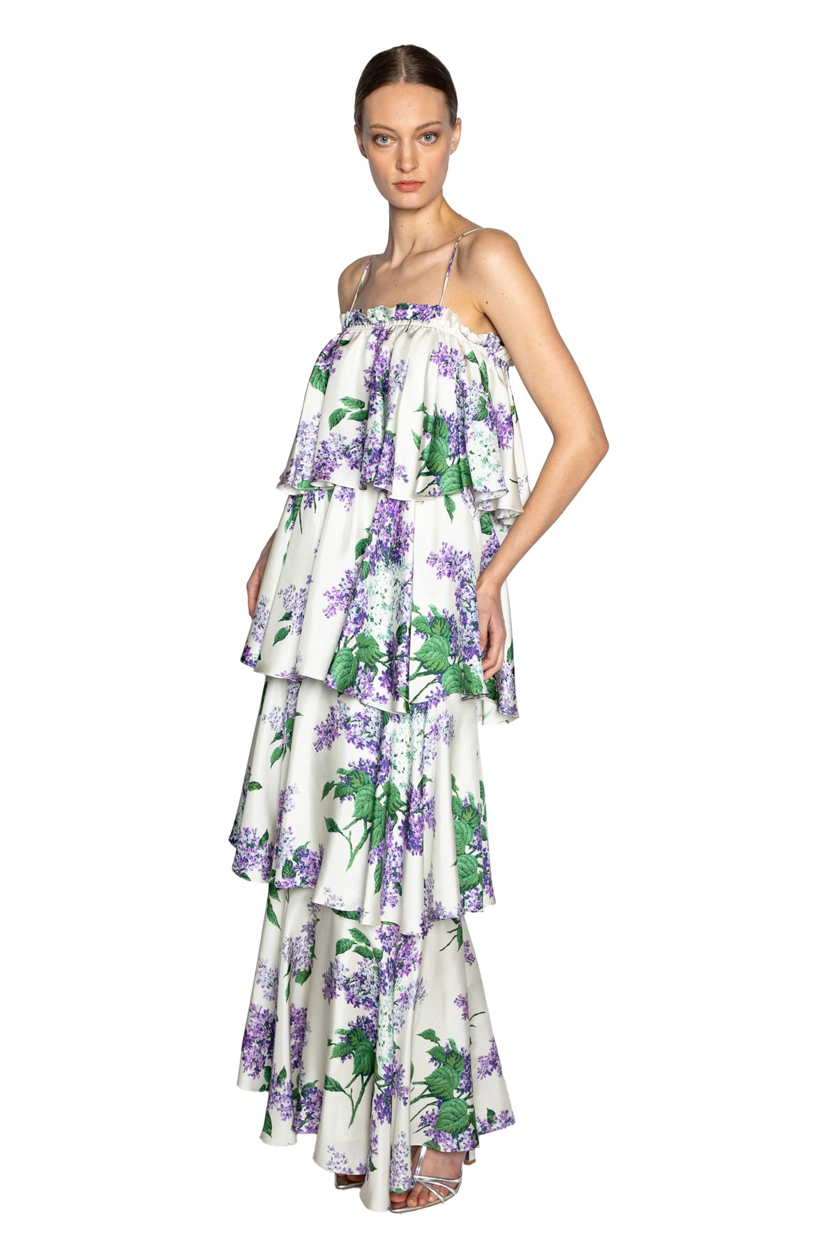 'LILAC GARDEN' CONVERTIBLE RUFFLE DRESS - DRESSES - Libertine