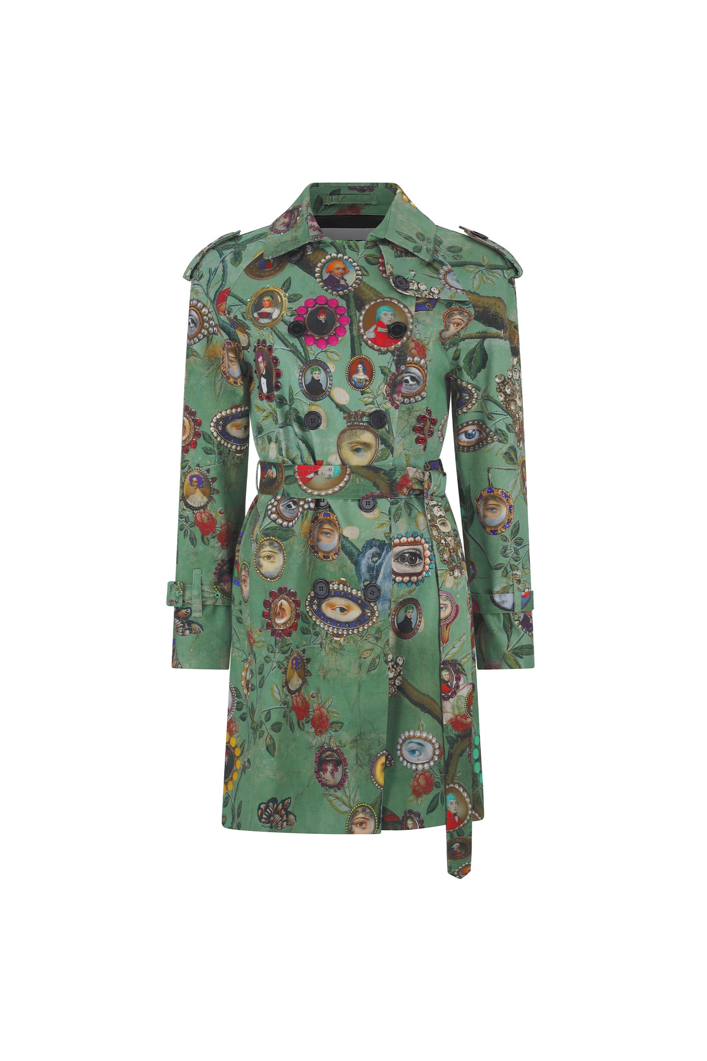 LOVERS EYES TRENCH COAT WITH CRYSTALS - COATS - Libertine