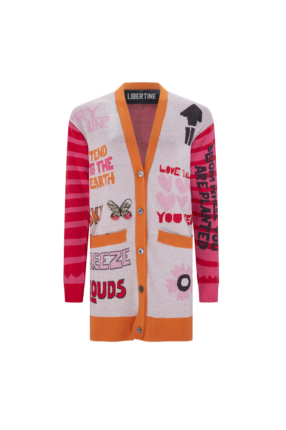 'Butterfly Love is Here to Stay' Oversized Cardigan - - Libertine - Main image