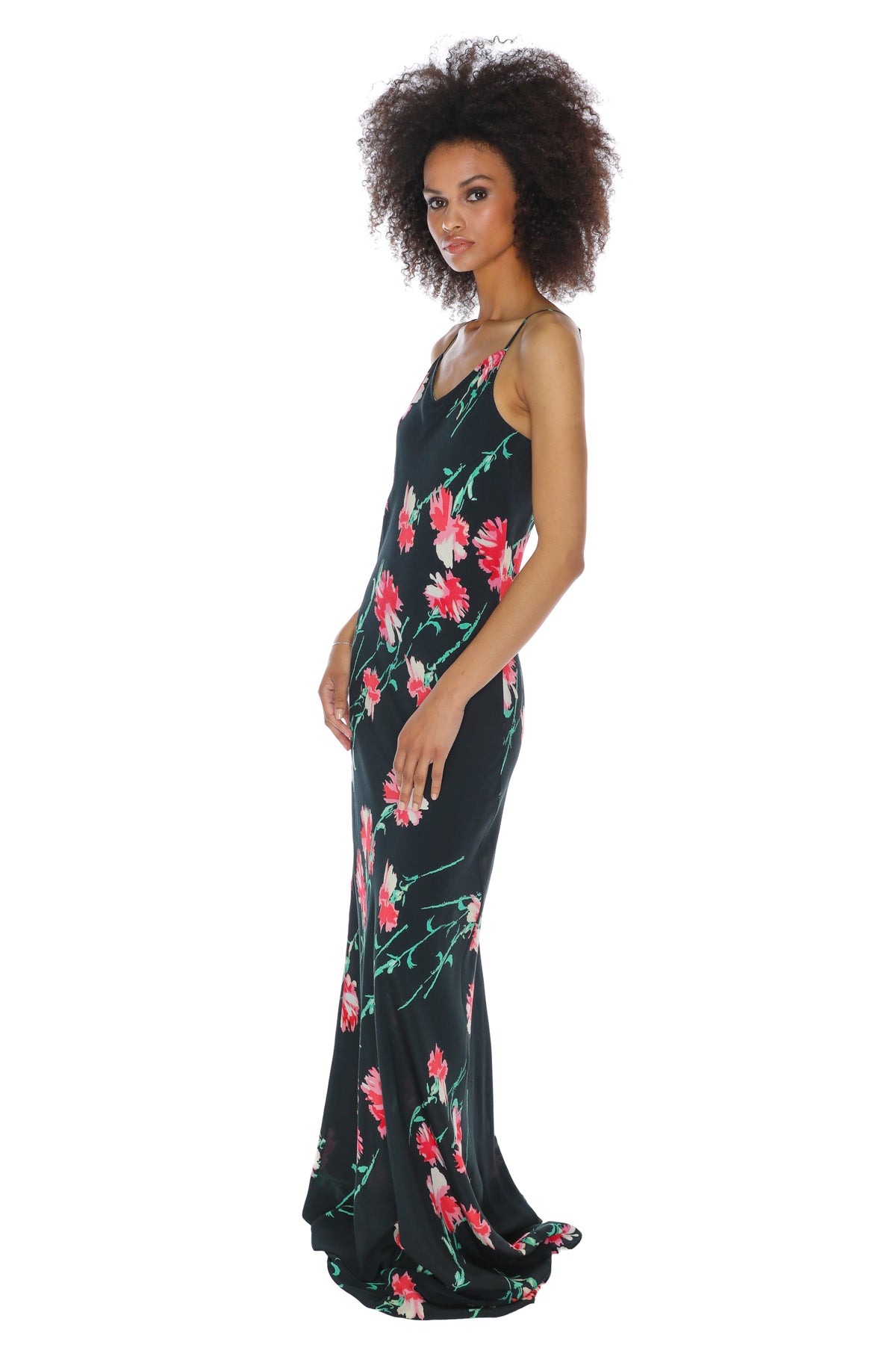 'CECIL BEATON PINK CARNATION' MAXI BIAS SLIP DRESS -  - Libertine