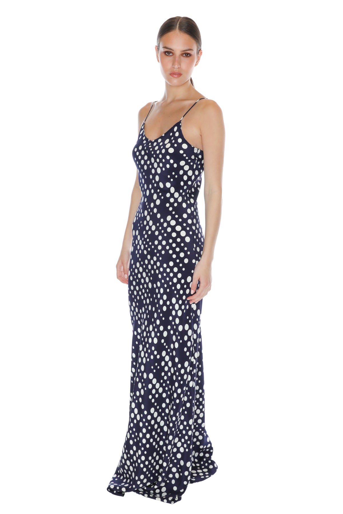 'DOT DOTISM' MAXI BIAS SLIP DRESS - DRESSES - Libertine