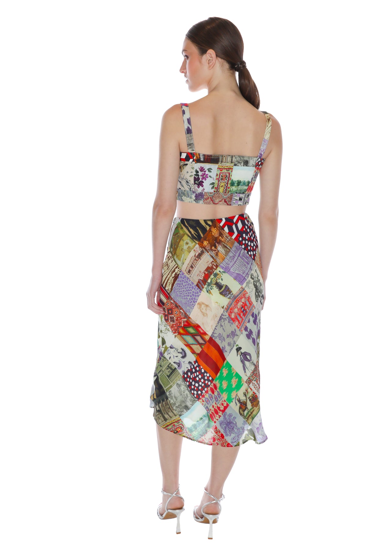 'BLOOMSBURY COLLAGE' BIAS SLIP SKIRT - Skirts - Libertine