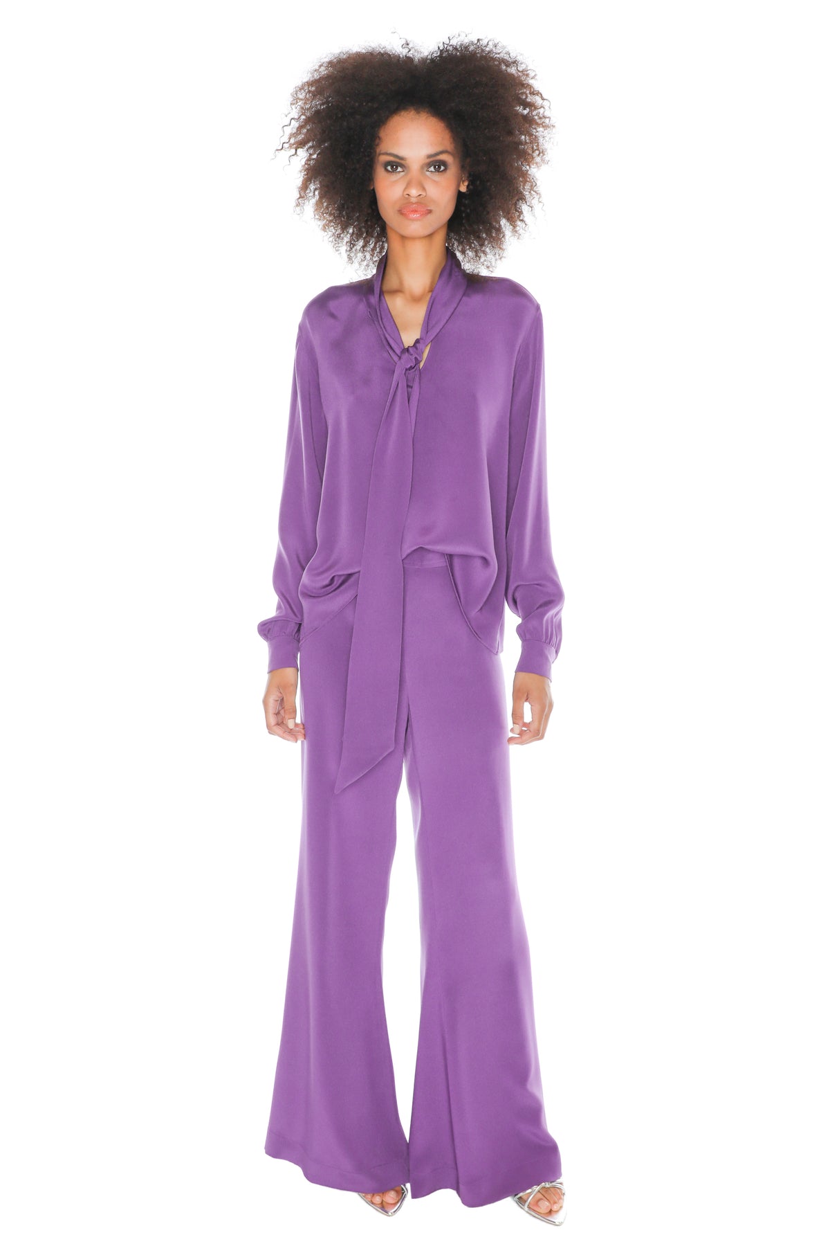 'FAUVE MAUVE' SLIM KEITH TIE BLOUSE -  - Libertine