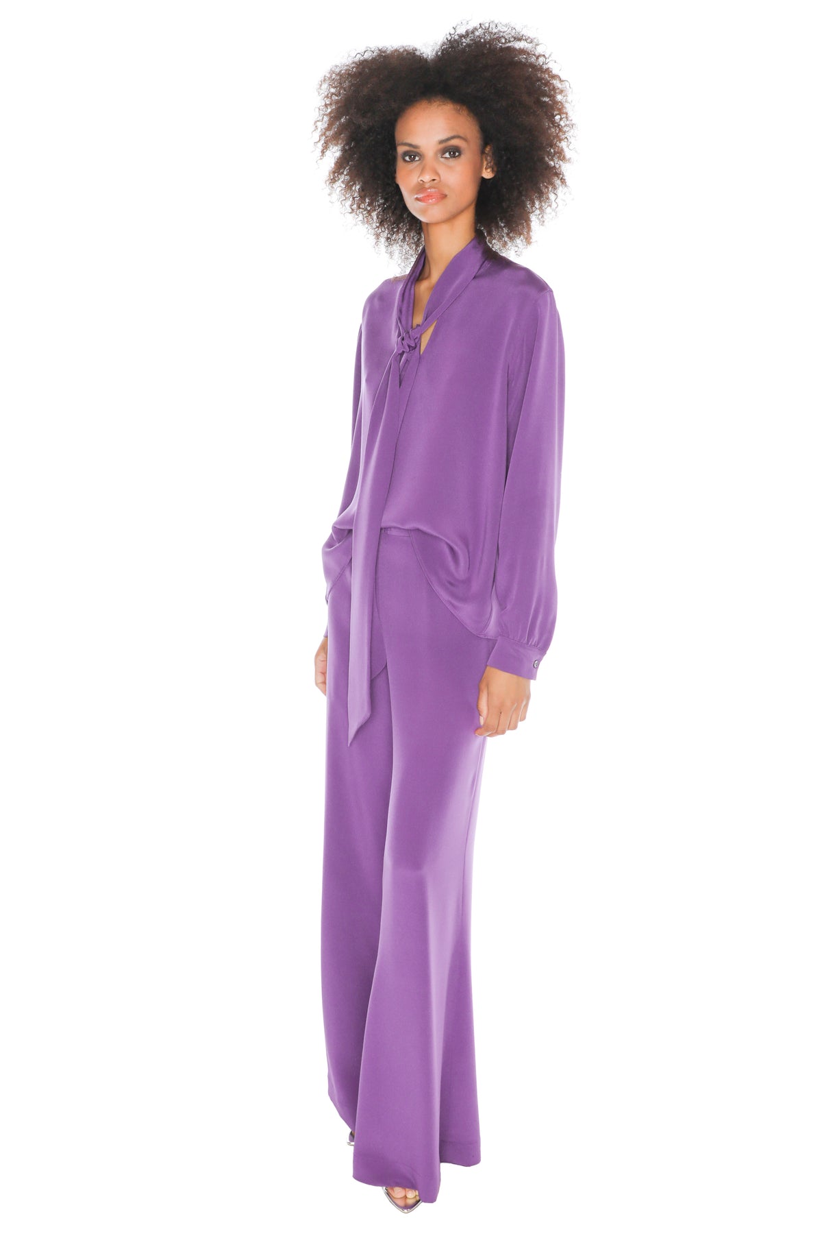 'FAUVE MAUVE' SLIM KEITH TIE BLOUSE -  - Libertine