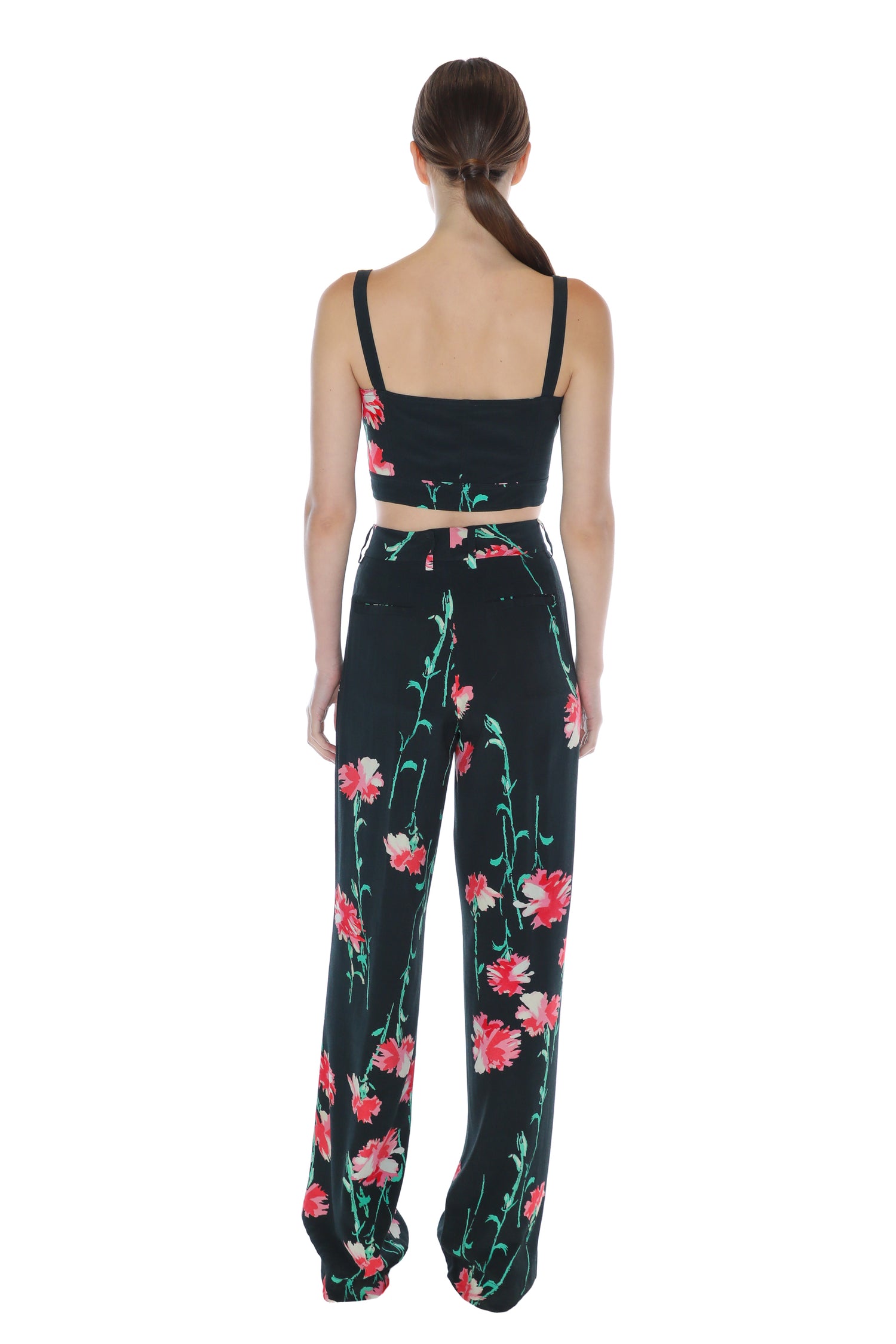 'CECIL BEATON PINK CARNATION' BAGGY TROUSERS -  - Libertine