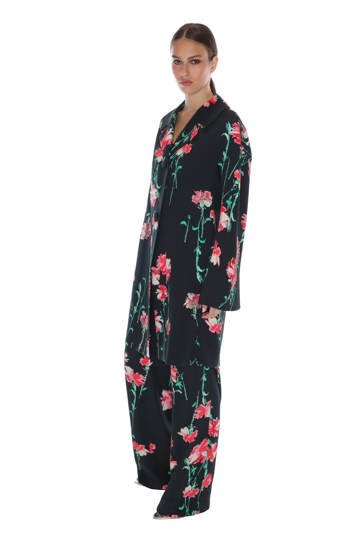 'CECIL BEATON PINK CARNATION' L/S PATCH POCKET COAT -  - Libertine