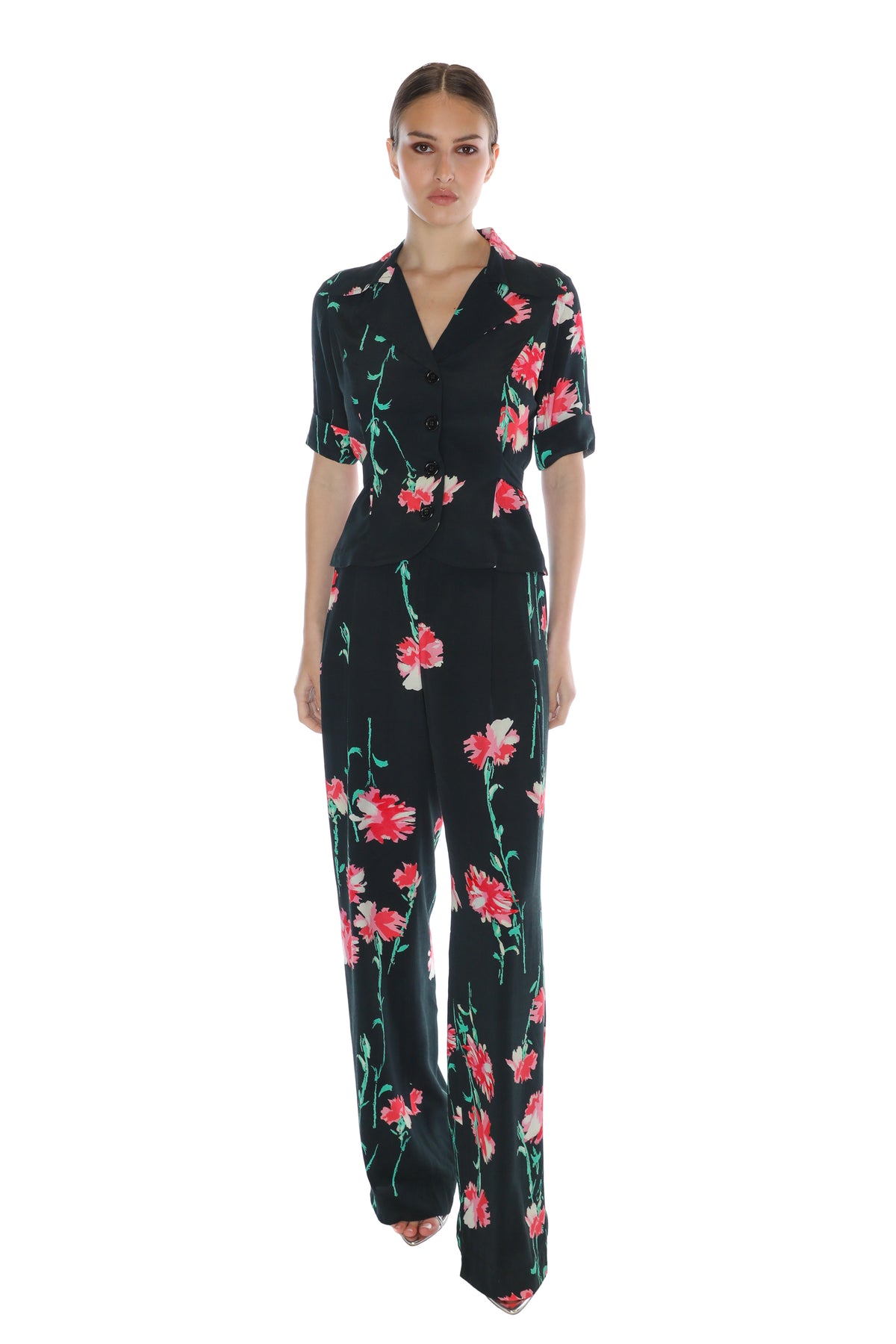 'CECIL BEATON PINK CARNATION' JAZZY BLOUSE -  - Libertine