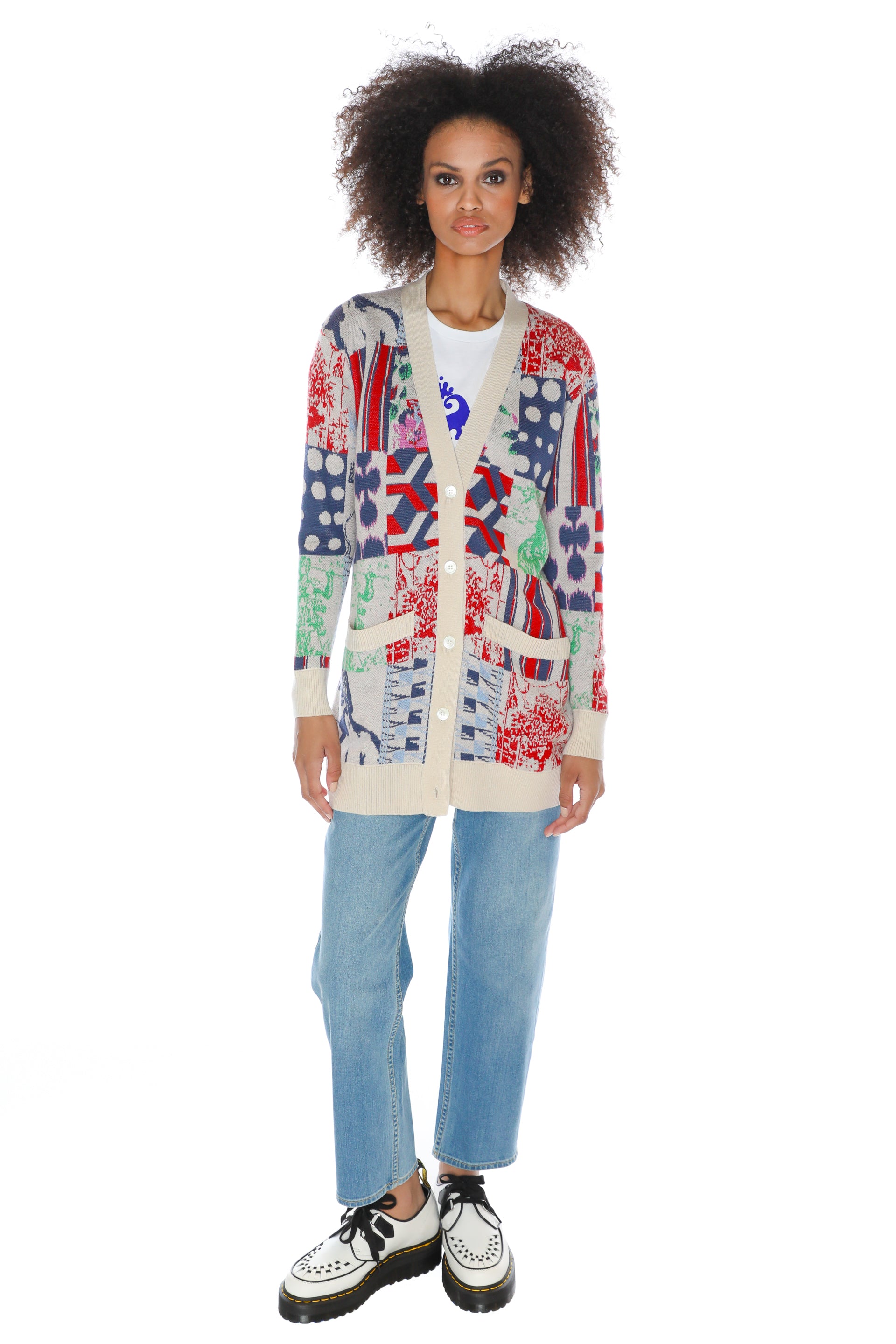 'BLOOMSBURY COLLAGE' OVERSIZED CARDIGAN - CARDIGANS - Libertine