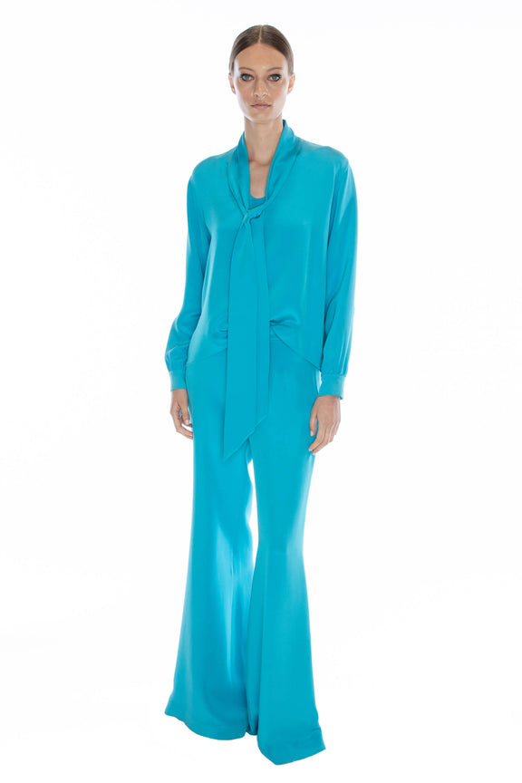 'HOCKNEY'S POOL' SLIM KEITH TIE BLOUSE -  - Libertine