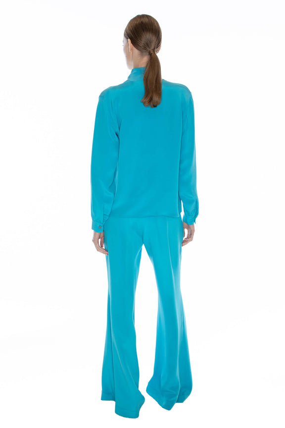 'HOCKNEY'S POOL' SLIM KEITH TIE BLOUSE -  - Libertine